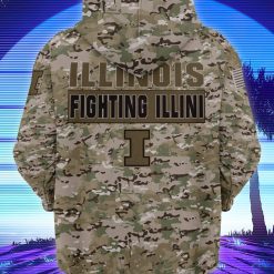 Alternative view of NCAA Illinois Fighting Illini Camo Style Zip Up Hoodie