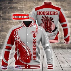 NCAA Indiana Hoosiers Custom Name Fire Ball Baseball Jacket