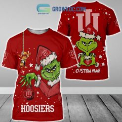 NCAA Indiana Hoosiers Custom Name Grinch Christmas T-Shirt