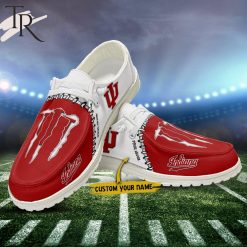 NCAA Indiana Hoosiers Custom Name Monster Paws Hey Dude Shoes