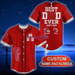 NCAA Indiana Hoosiers Custom Name Number Best Dad Ever Baseball Jersey