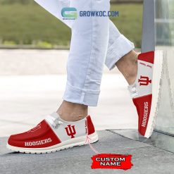 Alternative view of NCAA Indiana Hoosiers Custom Name Red White Hey Dude Shoes