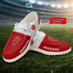NCAA Indiana Hoosiers Custom Name Red White Hey Dude Shoes