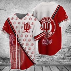 NCAA Indiana Hoosiers Logo Pattern Baseball Jersey