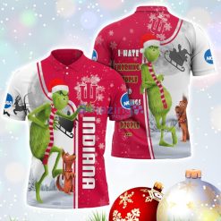 NCAA Indiana Hoosiers The Grinch Christmas Polo Shirt