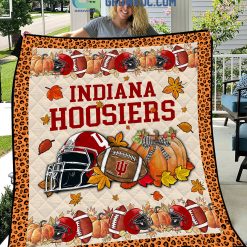 NCAA Indiana Hoosiers Welcome Fall Pumpkin Quilt Blanket