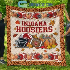 Alternative view of NCAA Indiana Hoosiers Welcome Fall Pumpkin Quilt Blanket