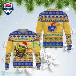 NCAA Kansas Jayhawks Baby Yoda Ugly Christmas Sweater