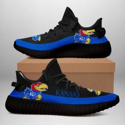 NCAA Kansas Jayhawks Black Yeezy Boost Sneakers
