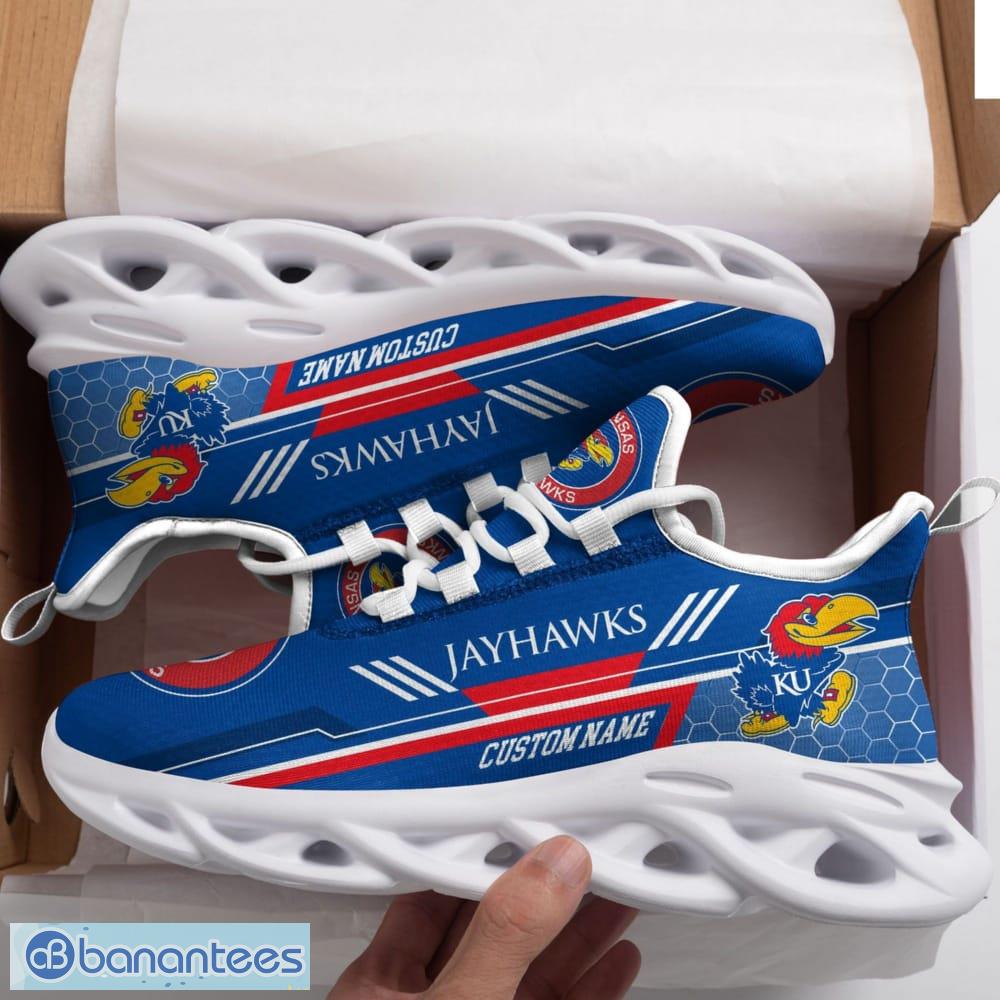 NCAA Kansas Jayhawks Custom Name Blue Max Soul Shoes