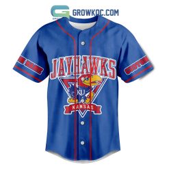 Alternative view of NCAA Kansas Jayhawks Custom Name Rock Chalk Baseball Jersey