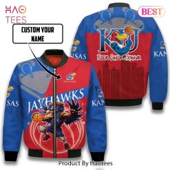 NCAA Kansas Jayhawks Custom Name Rock Chalk Jayhawk Bomber Jacket