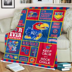 NCAA Kansas Jayhawks Keep Calm And Rock Chalk Fleece Blanket