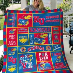 NCAA Kansas Jayhawks Keep Calm And Rock Chalk Quilt Blanket