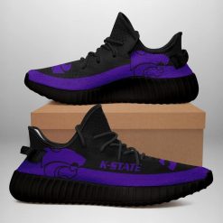 NCAA Kansas State Wildcats Black Yeezy Boost Sneakers