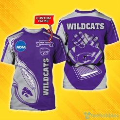 NCAA Kansas State Wildcats Custom Name Fire Ball T-Shirt
