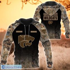 NCAA Kansas State Wildcats Custom Name Hunting Camo Style Pullover Hoodie