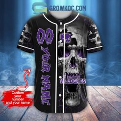 Alternative view of NCAA Kansas State Wildcats Custom Name Number Skull Design Baseball Jersey
