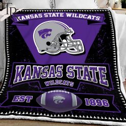 NCAA Kansas State Wildcats EST 1896 Black Fleece Blanket