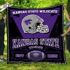 NCAA Kansas State Wildcats EST 1896 Black Quilt Blanket