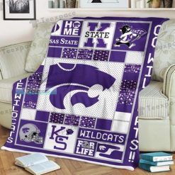 Alternative view of NCAA Kansas State Wildcats Home Helmet Fleece Blanket
