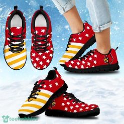 Alternative view of NCAA Louisville Cardinals American Flag Full Stars Running Shoes