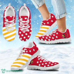NCAA Louisville Cardinals American Flag Full Stars Running Shoes