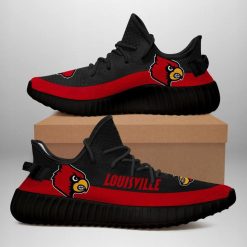 NCAA Louisville Cardinals Black Yeezy Boost Sneakers