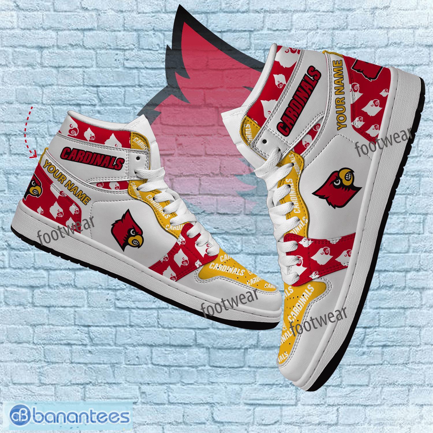 NCAA Louisville Cardinals Custom Name Logo Air Jordan 1 High Sneakers