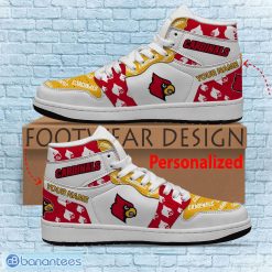 Alternative view of NCAA Louisville Cardinals Custom Name Logo Air Jordan 1 High Sneakers
