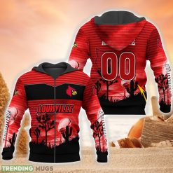 NCAA Louisville Cardinals Custom Name Number New Style Zip Up Hoodie