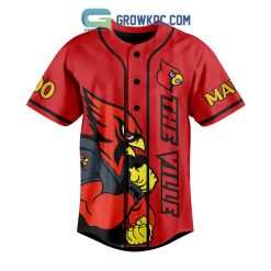 Alternative view of NCAA Louisville Cardinals Custom Name Number The Ville Go Cards Baseball Jersey
