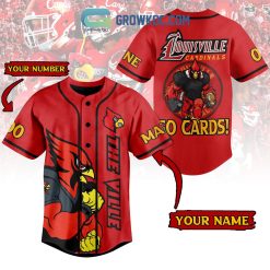 NCAA Louisville Cardinals Custom Name Number The Ville Go Cards Baseball Jersey