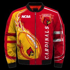 Alternative view of NCAA Louisville Cardinals Fire Ball Bomber Jacket