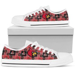 NCAA Louisville Cardinals Logo Pattern Low Top Shoes