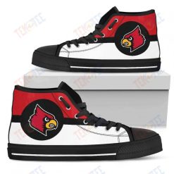 NCAA Louisville Cardinals Red White High Top Shoes