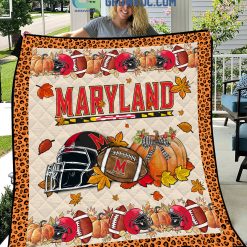 NCAA Maryland Terrapins Welcome Fall Pumpkin Quilt Blanket