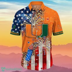 Alternative view of NCAA Miami Hurricanes 4th Of July Independence Day Hawaiian Shirt