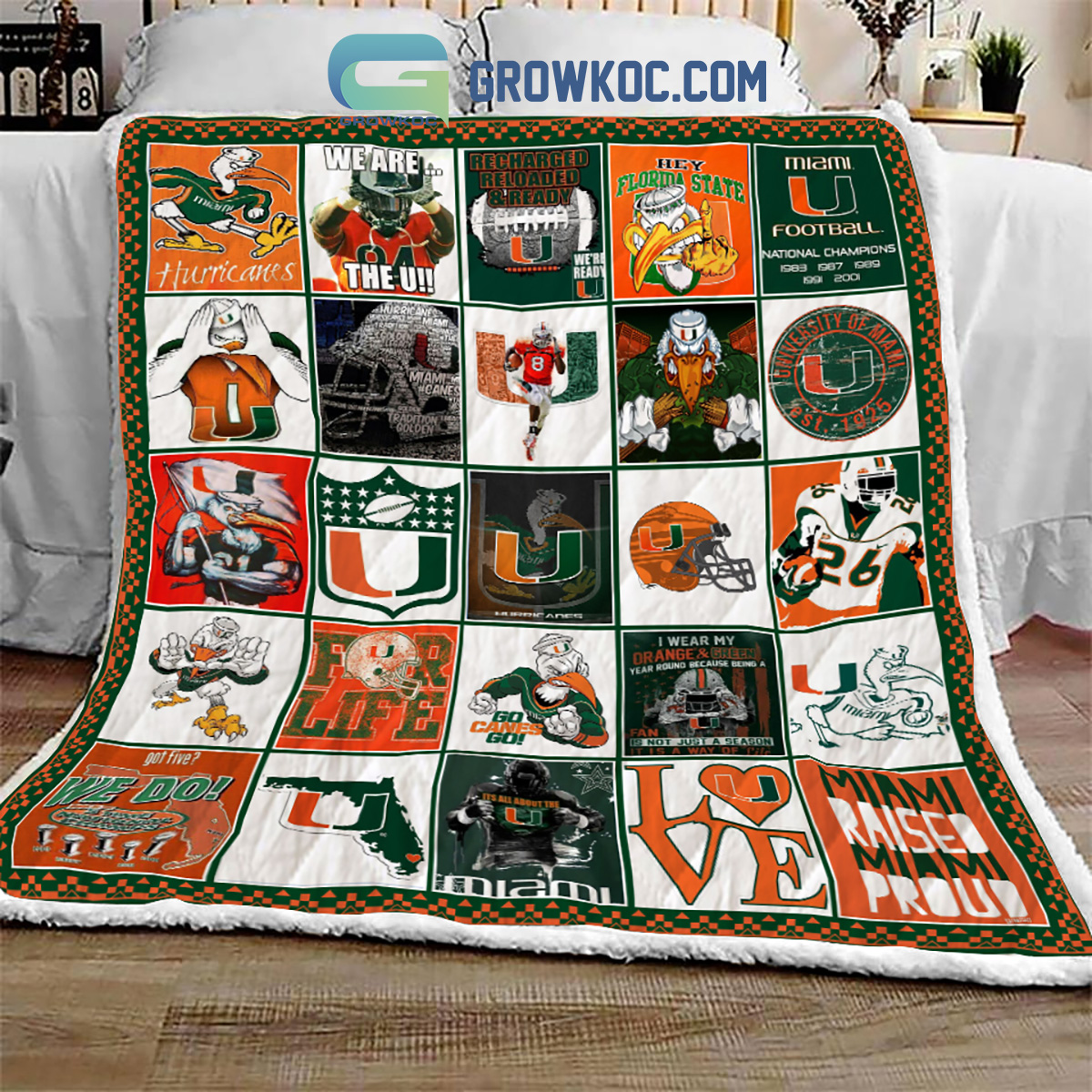 NCAA Miami Hurricanes Collection Fleece Blanket