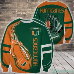 NCAA Miami Hurricanes Custom Name Fire Ball Sweatshirt