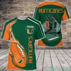 NCAA Miami Hurricanes Custom Name Fire Ball T-Shirt
