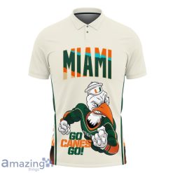 Alternative view of NCAA Miami Hurricanes Custom Name Number Mascot Polo Shirt