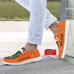 Alternative view of NCAA Miami Hurricanes Custom Name Orange Green Hey Dude Shoes