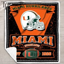 Alternative view of NCAA Miami Hurricanes EST 1926 Black Fleece Blanket