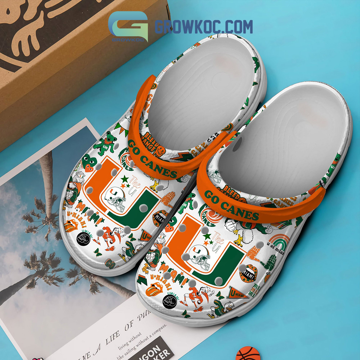 NCAA Miami Hurricanes Go Canes Crocs - Image 3