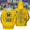 NCAA Michigan Wolverines 2023 Champions Gold Design Pullover Hoodie