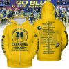 NCAA Michigan Wolverines 2023 Champions Gold Design Zip Up Hoodie