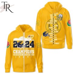 NCAA Michigan Wolverines 2024 Rose Bowl Game Champions Zip Up Hoodie