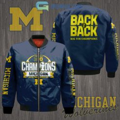 NCAA Michigan Wolverines Back 2 Back Big Ten Champions Bomber Jacket