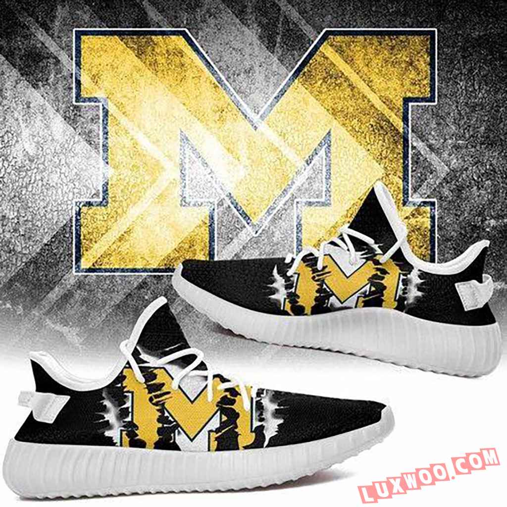 NCAA Michigan Wolverines Black Sport Yeezy Boost Sneakers